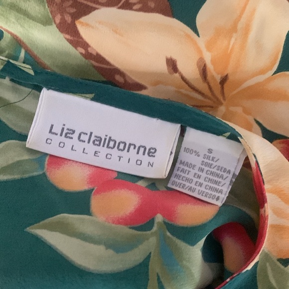 Liz Claiborne Green Cut Out silk Tank Top - Picture 4 of 4